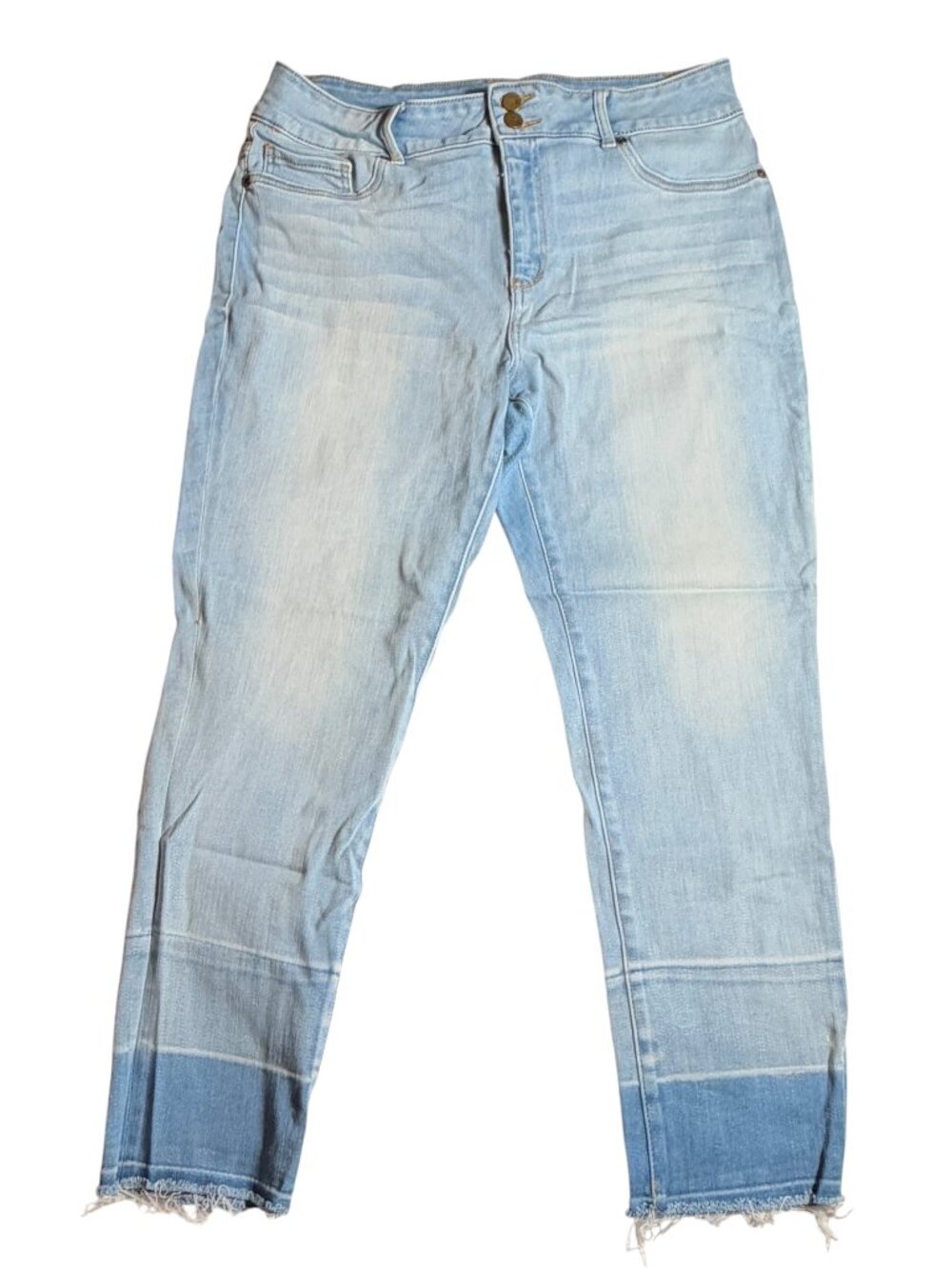 NY&C SoHo Frayed-Hem Jean Leggings, Size 18